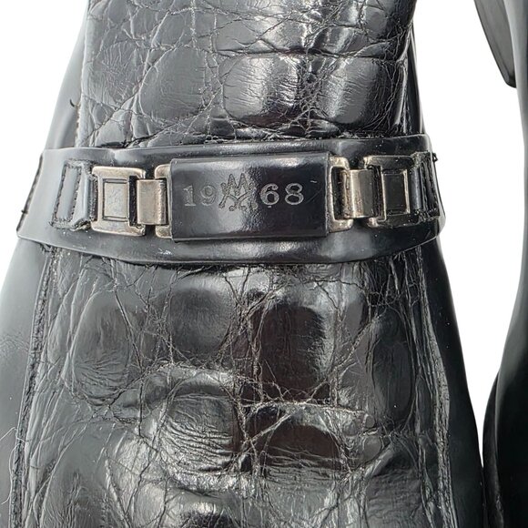 Mezlan Exotic Alligator Black Dress Shoes Mens size 12M Bit Loafers Spain 10092 - Picture 11 of 12